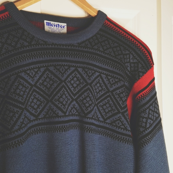 Vintage Meister Wool Ski Sweater Mens 